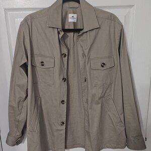 John Henric Men’s Cotton Field Jacket Overshirt - Tan/Beige - Size Small